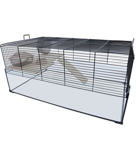 Interzoo hamsterkooi Vision 78, zwart - 78,5 x 47,5 x 35cm