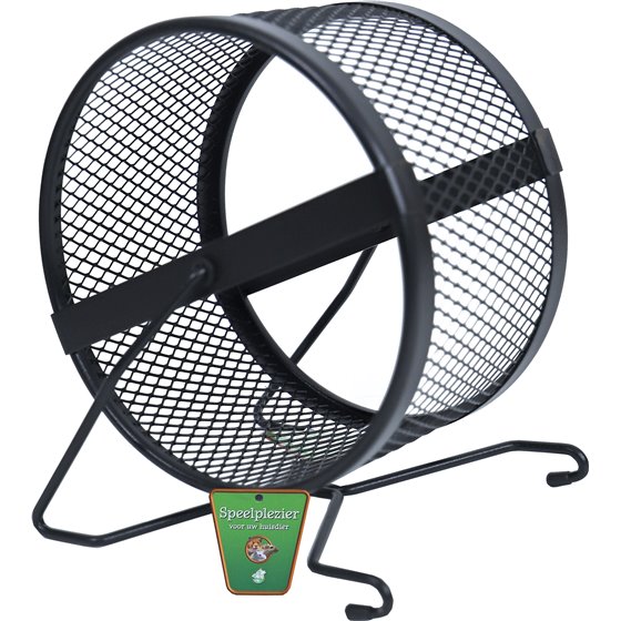 Interzoo hamstermolen metaal fijn zwart, Ø 16 cm - 13,5 x 16 x 17,8cm