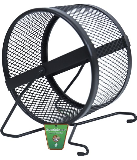 Interzoo hamstermolen metaal fijn zwart, Ø 16 cm - 13,5 x 16 x 17,8cm