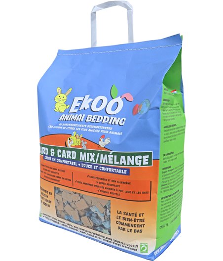 Ekoo Animal Bedding card and card mix, 25 liter