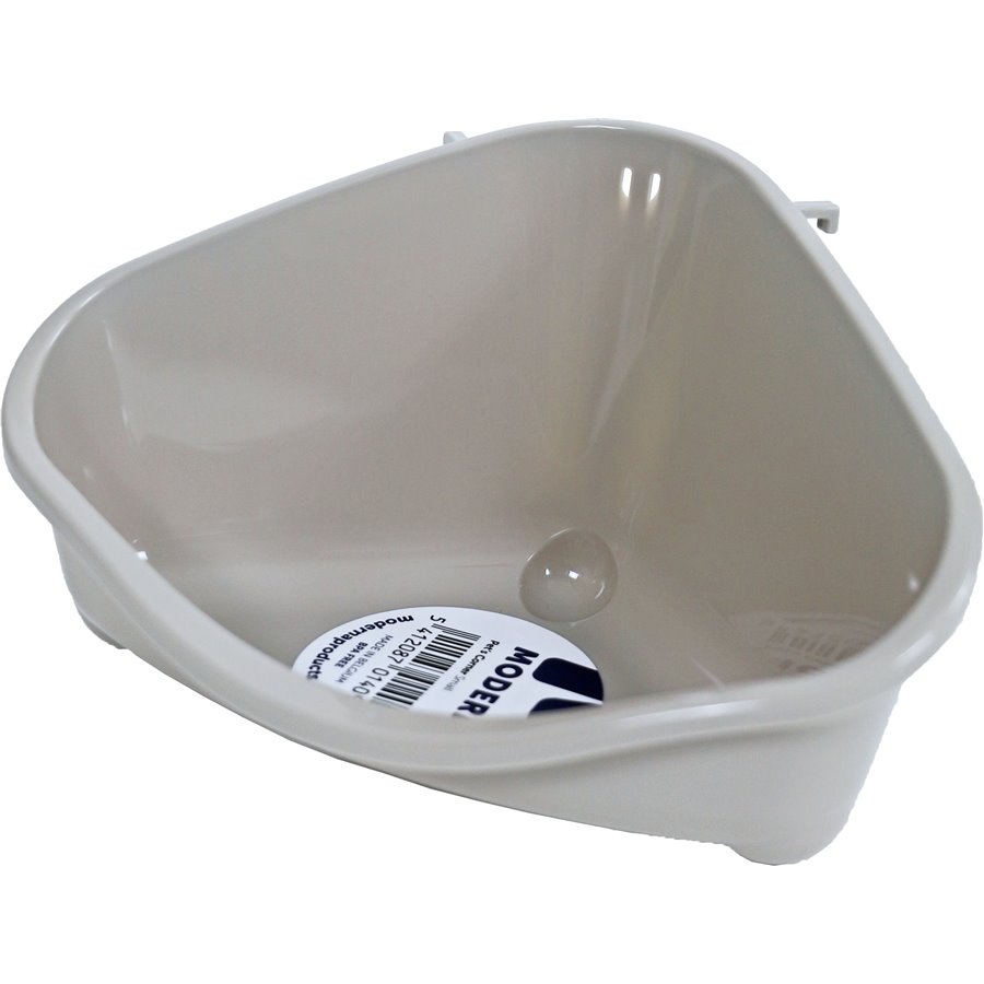 Moderna knaagdiertoilet met haak plastic warmgrijs, small. - 18,3 x 12,7 x 9,6cm