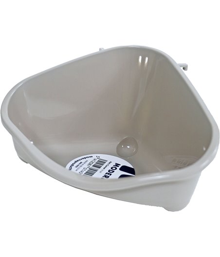 Moderna knaagdiertoilet met haak plastic warmgrijs, small. - 18,3 x 12,7 x 9,6cm