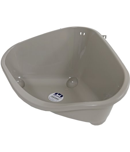 Moderna knaagdier-/kittentoilet met haak plastic warmgrijs, large - 49 x 34,6 x 26cm