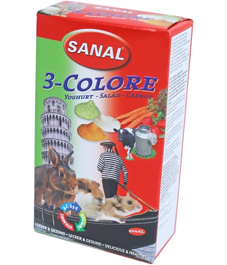 Sanal knaagdier 3-colore drops, prijs voor 3 doosjes van 45 gram