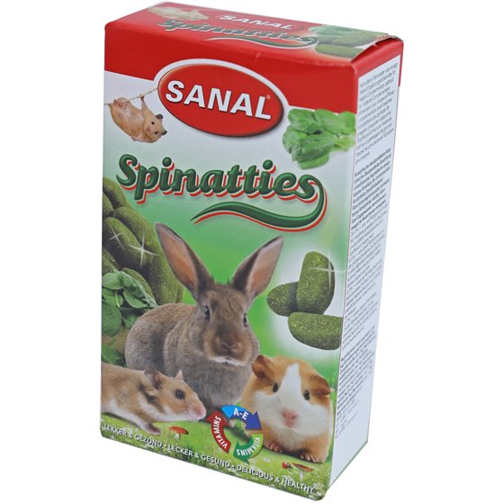 Sanal knaagdier spinatties, prijs voor 3 doosjes van 45 gram