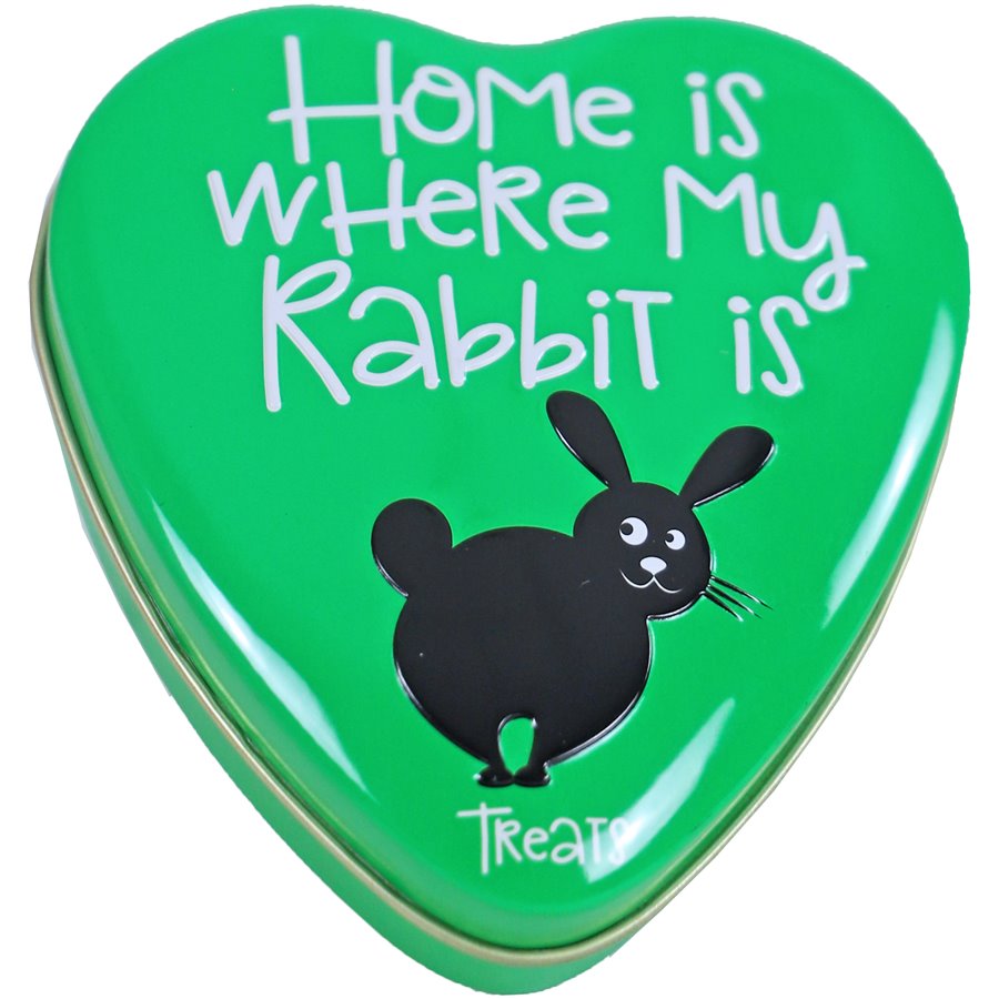 Sanal knaagdier yoghurt drops blik a 60 gram, 'Home is where my rabbit is'.