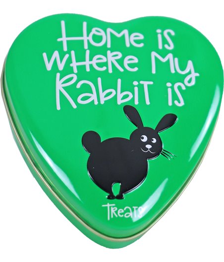 Sanal knaagdier yoghurt drops blik a 60 gram, 'Home is where my rabbit is'.