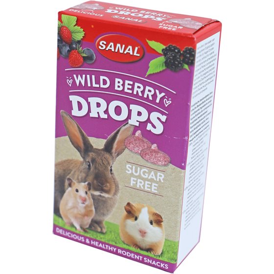 Sanal knaagdier wild berry drops, 45 gram sugar free