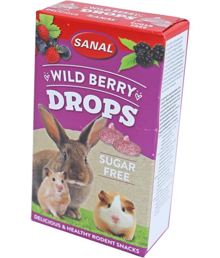 Sanal knaagdier wild berry drops, 45 gram sugar free