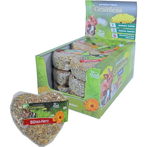 JR Farm knaagdier Grainless hart met kruiden en groente, 90 gram, let op prijs per 1 stuks, geen display vol.