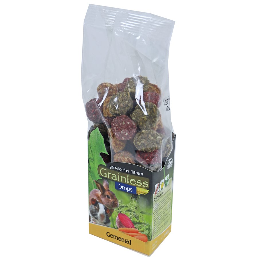 JR Farm knaagdier Grainless drops gemengd, 140 gram