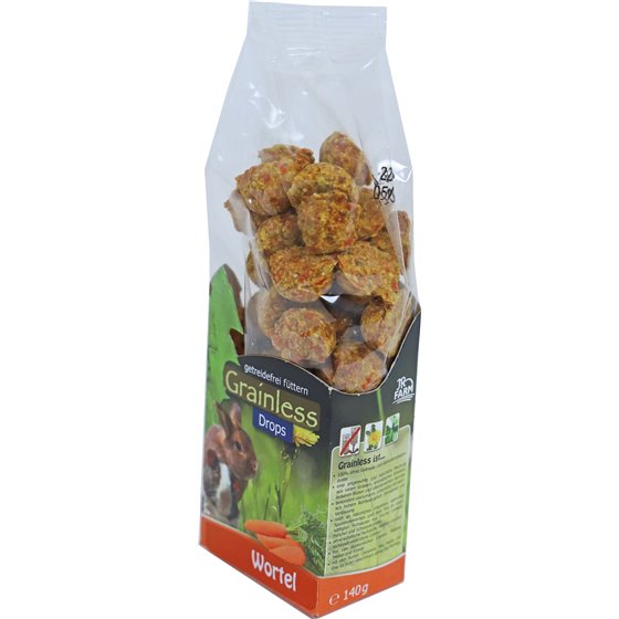JR Farm knaagdier Grainless drops wortel, 140 gram