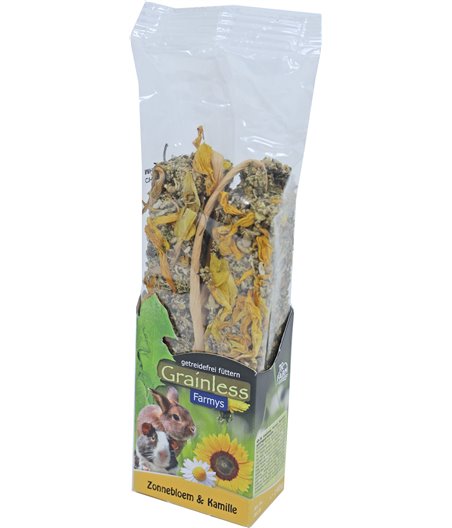 JR Farm knaagdier Grainless Farmys zonnebloem/kamille, 140 gram