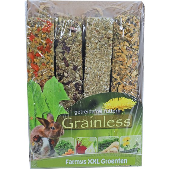 JR Farm knaagdier Grainless Farmys XXL 4-pack, 450 gram groenten