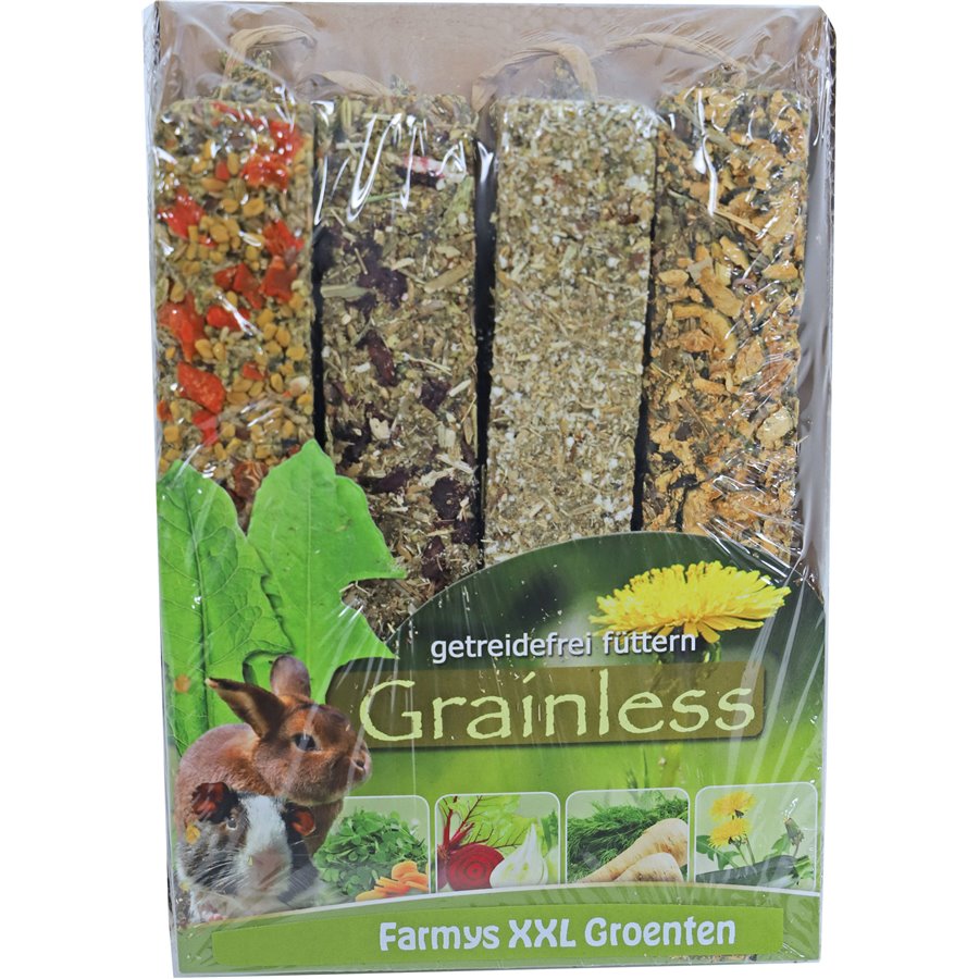 JR Farm knaagdier Grainless Farmys XXL 4-pack, 450 gram groenten