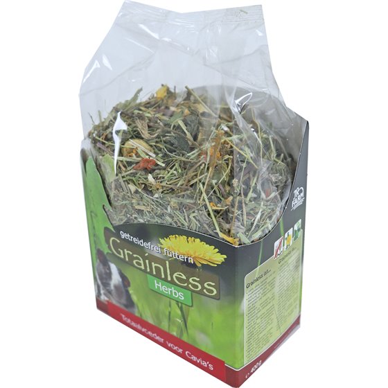 JR Farm knaagdier Grainless Herbs voor cavia's, 400 gram