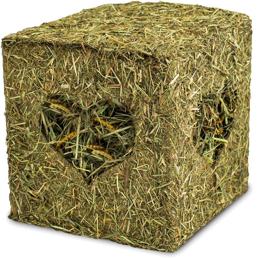 JR Farm knaagdier hooiblok met meelwormen, 125 gram