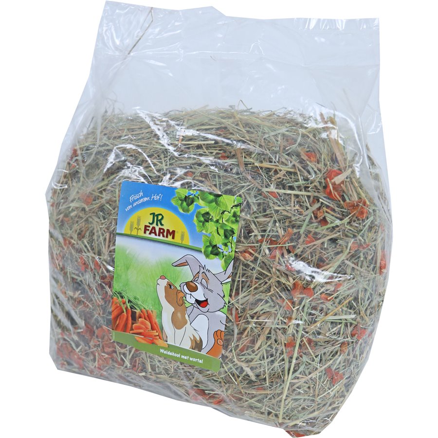 JR Farm knaagdier weidehooi met wortel, 500 gram