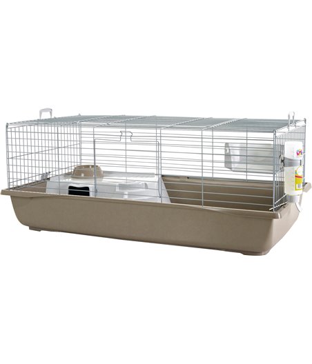 Savic konijnenkooi Nero 4 de Luxe compleet 120 cm, lichtgrijs - 118 x 64,5 x 47cm