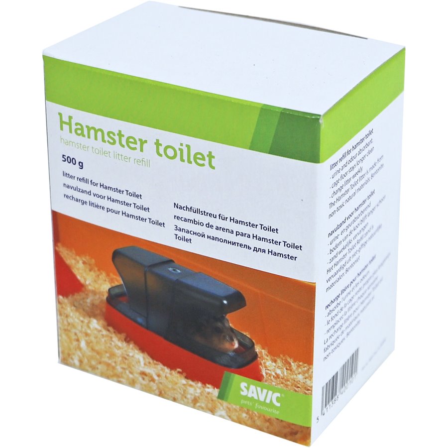 Savic navulling zand 500 gram, voor hamstertoilet - 11 x 9,5 x 6cm