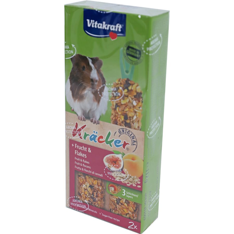 Vitakraft knaagdier fruit/flakes-kräcker cavia, 2in1