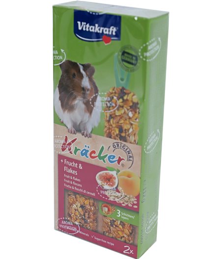 Vitakraft knaagdier fruit/flakes-kräcker cavia, 2in1