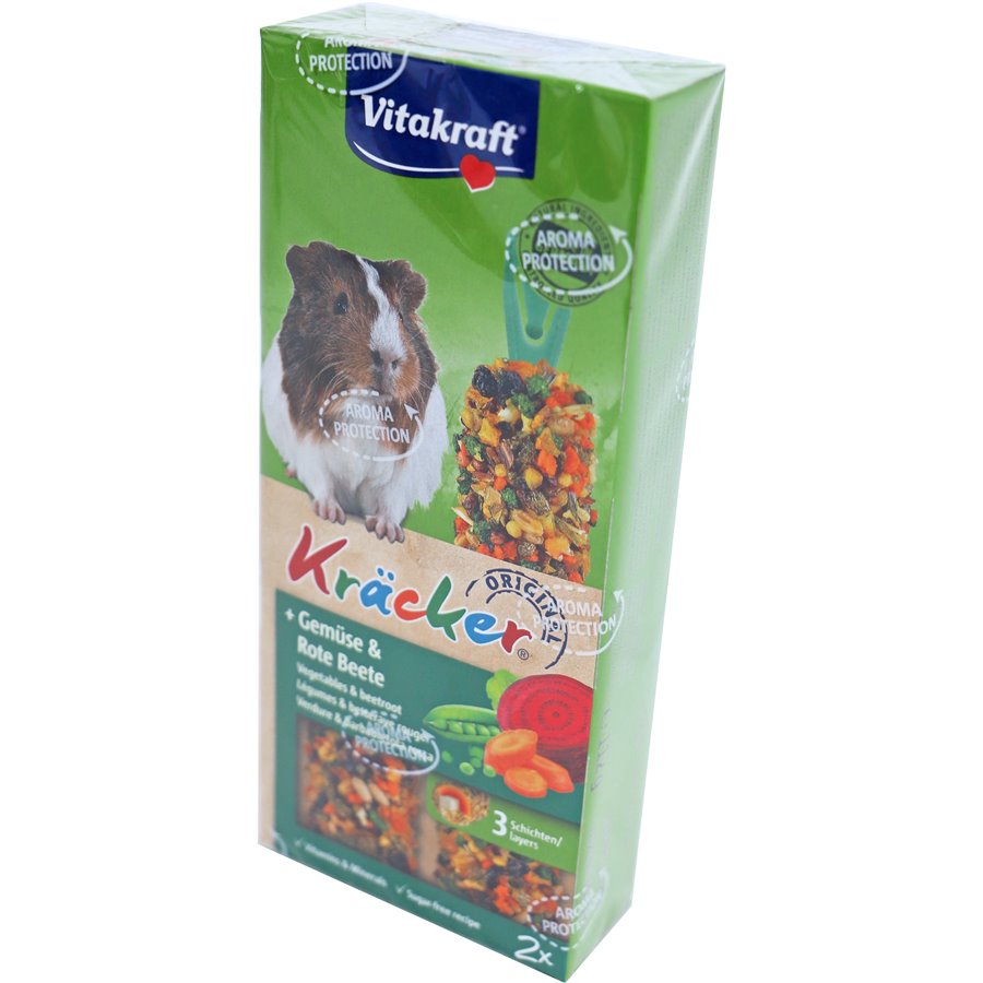 Vitakraft knaagdier groente/biet-kräcker cavia, 2in1