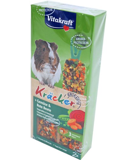 Vitakraft knaagdier groente/biet-kräcker cavia, 2in1