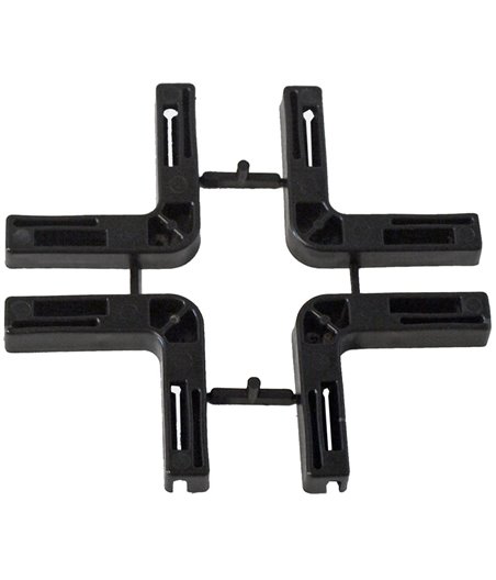 Voltregá zak à 4 plastic hoekstukken konijnenkooi, zwart - 19 x 15 x 1cm