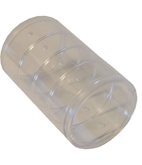 Voltregá pak à 1 plastic buis recht kort, transparant - 16 x 16 x 4cm