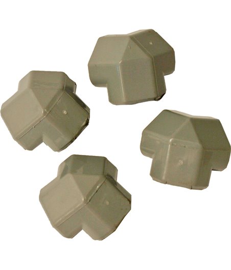 Voltregá zak à 4 plastic hoekverbinder, grijs - 16 x 16 x 2cm