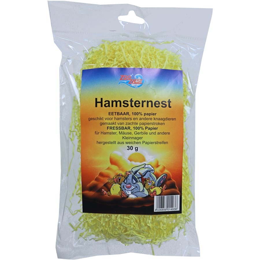 Zoobest hamsternest papier, 30 gram - 29 x 5,5 x 17,5cm