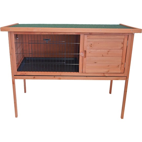 Boon konijnenhok bouwpakket met opklapbaar dak, bruin - 117 x 61 x 92cm