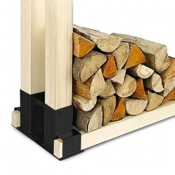 Stapelhulp voor haardhout | brandhout - 2 stuks | staal