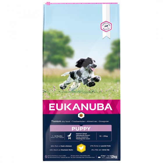 Eukanuba Dog Puppy & Junior - Medium Breed - Kip - Hondenvoer - 12 kg