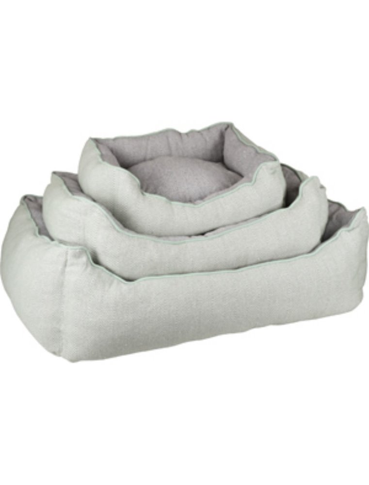 Hondenmand chevron rechthoekig groen/grijs 70x50x25