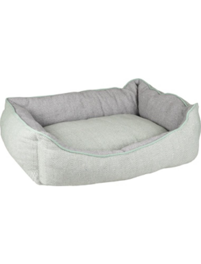 Hondenmand chevron rechthoekig groen/grijs 70x50x25