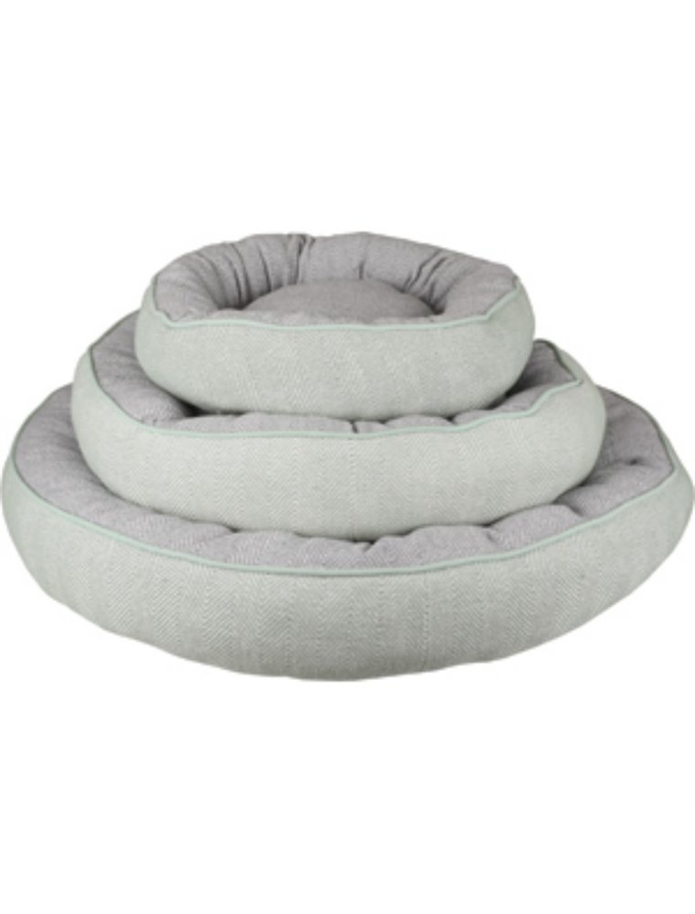 Hondenmand chevron rond groen/grijs 70x70x14