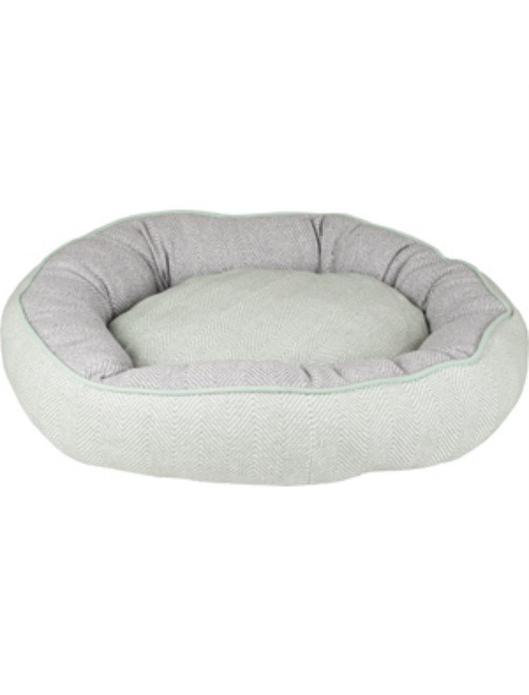 Hondenmand chevron rond groen/grijs 70x70x14