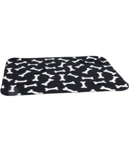 Fleece deken zwartart bot 150 x 130 cm