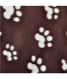 Kussen hoekig paws bruin fleece 97x71x4cm