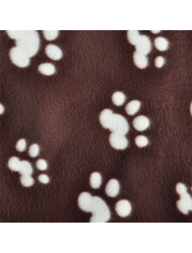 Kussen hoekig paws bruin fleece 97x71x4cm