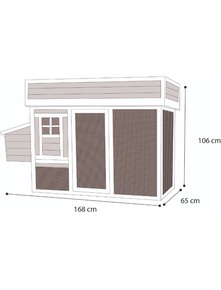 Kippenhok flora 168x65x106