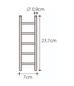 Houten ladder met 5 treden 