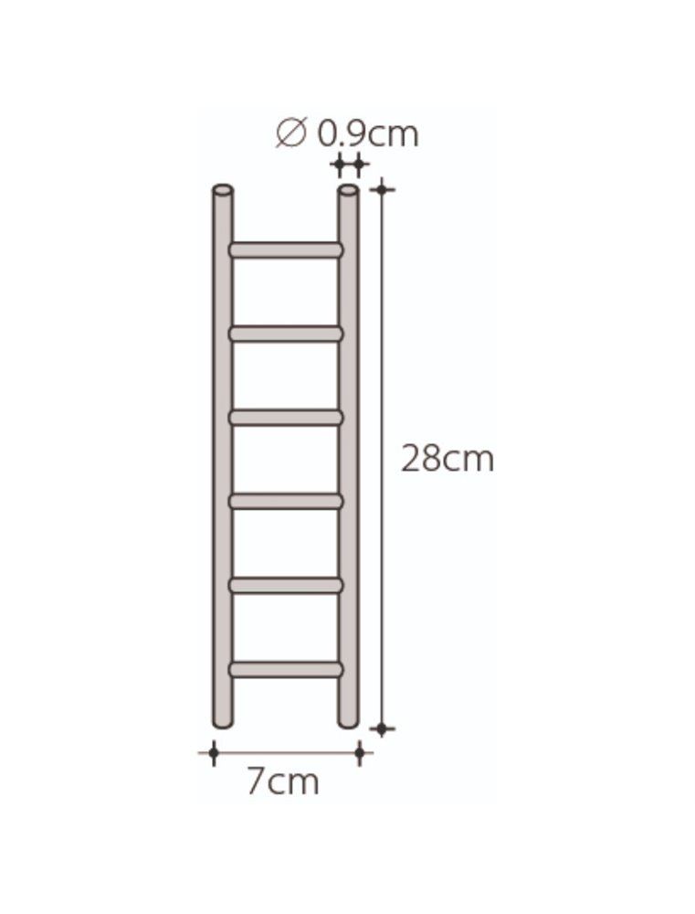 Houten ladder met 6 treden 