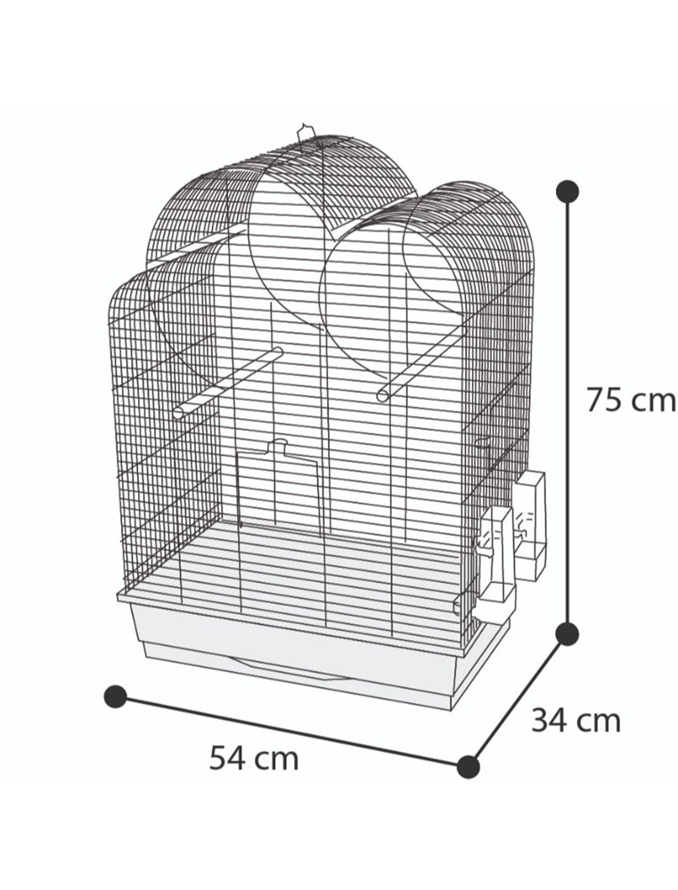Parkietenkooi wammer wit/blauw