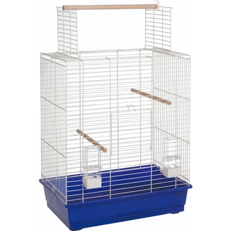 Grote parkietenkooi halura wit/blau 