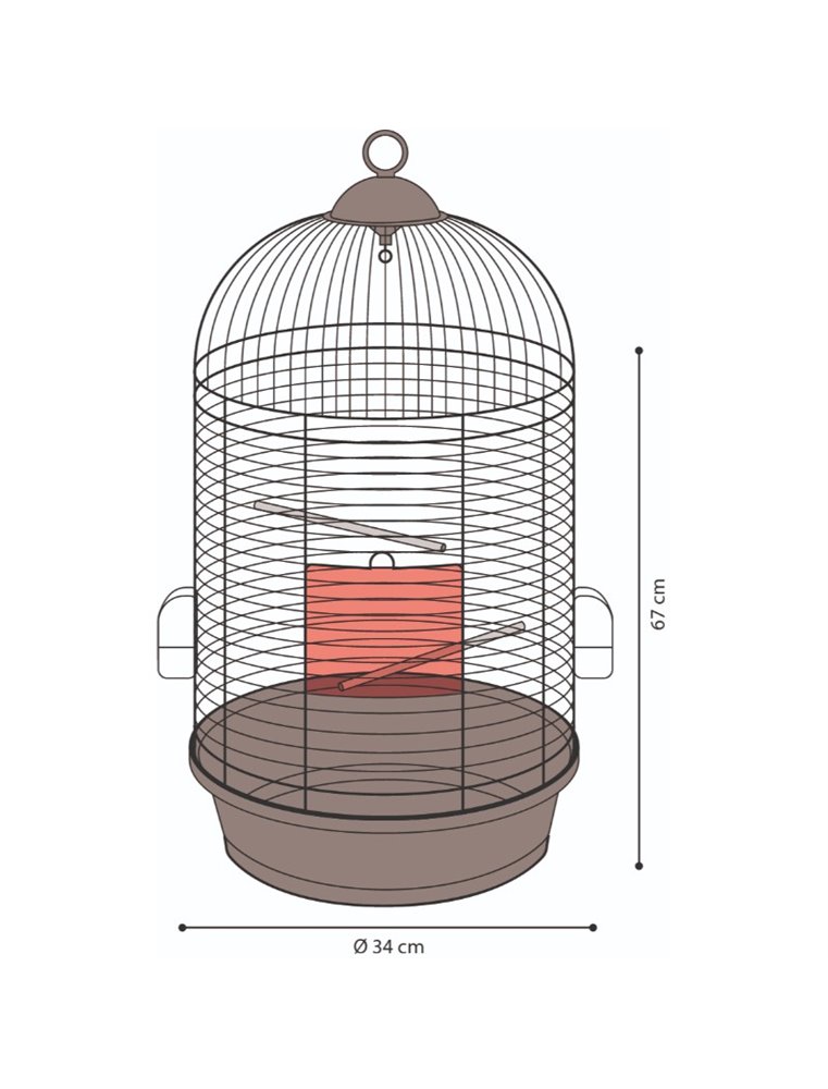 Parkietenkooi sanna 2 wit 34x34x67 cm