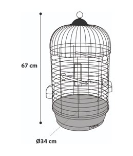 Parkietenkooi sanna 2 koper 34x34x67cm