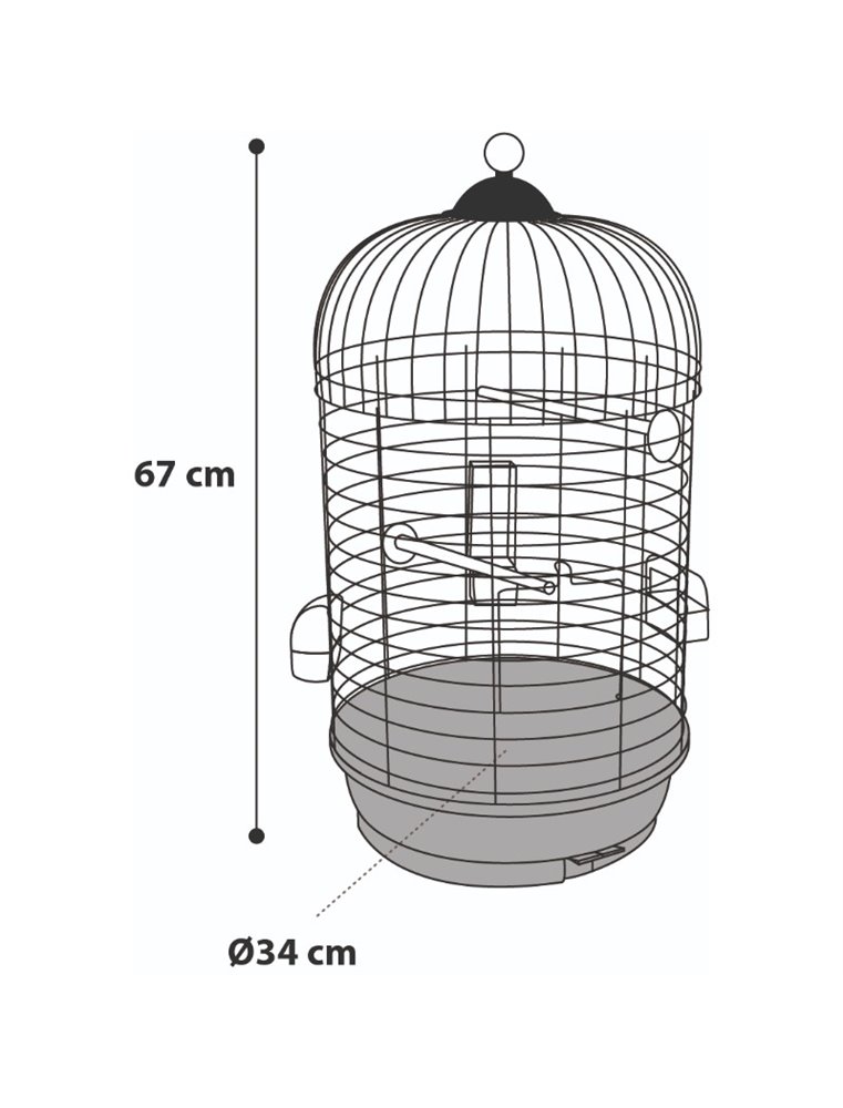 Parkietenkooi sanna 2 koper 34x34x67cm